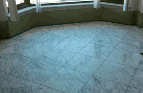 Polished marble floor